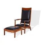 Sam Maloof, Rare Reclining Armchair, walnut, inscribed 'NO