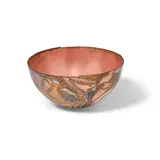 June Schwarcz, Bowl, enameled spun copper, etched indistinctly 'Schwa- -16' on the underside, further etched 'Tony'
