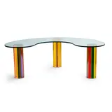Vasa Mihich, Three Columns, laminated cast acrylic, with later glass top for use as a dining table, apparently unsigned