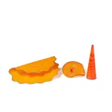 Three Piece Orange Seaform Set With Cobalt Lip Wraps by Dale Chihuly, blown glass, the two larger elements each etched 'Chihuly 1988', sold Jul 2024