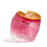 Rose Mist Soft Cylinder with Persimmon Lip Wrap by Dale Chihuly, blown glass, etched 'Chihuly 88' on underside, sold Jul 2024
