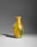 Tiffany Studios, 'Leaf and Vine' Cameo Vase, wheel-carved favrile glass, engraved '3325 L L