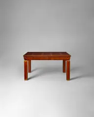 Otto Prutscher, Extending Dining Table, for Anton Popischil, solid, carved and veneered walnut, together with two extension leaves