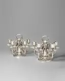 Georg Jensen, Pair of Five-Light 'Grape' Candelabra