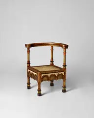 Carlo Bugatti, Armchair, copper, pewter, ebonized wood, bone