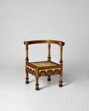 Carlo Bugatti, Armchair, copper, pewter, ebonized wood, bone