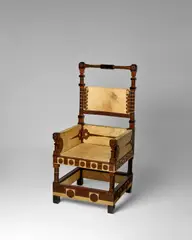 Carlo Bugatti, Throne Chair, copper, pewter, ebony, parchment and ivorine