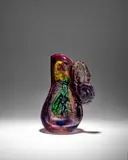 Marc Chagall, 'Lovers', for Fucina degli Angeli Venezia, blown glass with internal bubbles, applied with polychrome glass, engraved 'E