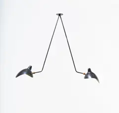 Serge Mouille, 'Casquette' Ceiling Light,, Atelier Serge Mouille, from the Atelier Christian Dior infirmary, Paris, painted aluminum, painted tubular steel, brass