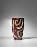 Guido Gambone, Vase, hand decorated glazed earthenware, glaze mark 'GAMBONE ITALY' with artist's donkey mark