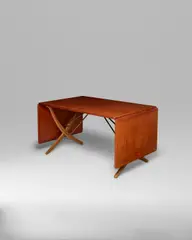 Drop-Leaf Dining Table by Hans J. Wegner, AT-304, for Andreas Tuck, teak, oak, brass, sold Jun 2024