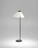 Hans J. Wegner, 'Opala' Floor Lamp, for Louis Poulsen, grey enameled steel, plastic