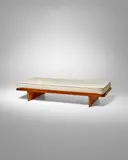 Grete Jalk, Daybed, for Poul Jeppesen, teak, linen