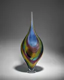 Lino Tagliapietra, Vase, blown glass, battuto and inciso surface, engraved 'Lino Tagliapietra 2005'