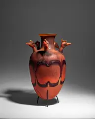 William Morris, 'Urn', blown and applied glass, engraved 'William Morris 00'
