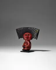 'Idolito' by William Morris, blown and heat formed glass, with a metal stand, engraved 'William Morris 2003', sold Jun 2024