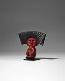 William Morris, 'Idolito', blown and heat formed glass, with a metal stand, engraved 'William Morris 2003'