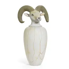 William Morris, 'Canopic Jar: Dahl Sheep', blown and hot worked glass, engraved 'William Morris 1994'