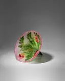 Kimiake Higuchi, 'Beckoning', pate-de-verre glass and bronzed metal, decorated in relief on the inside with leafy flowering branches and a spider web
