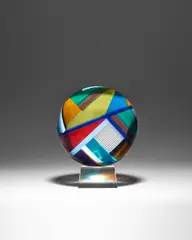 David Huchthausen, Untitled (Sphere), glass mass with internal decoration