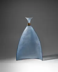 Daniel Clayman, 'Flask', 2007, cast glass with acid frosted surface, brass, engraved 'DP Clayman 2007'