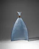 Daniel Clayman, 'Flask', 2007, cast glass with acid frosted surface, brass, engraved 'DP Clayman 2007'