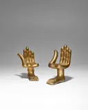 Pedro Friedeberg, Two Miniature Hand-Foot chairs, painted mahogany, each marked in black paint 'PEDRO FRIEDEBERG'