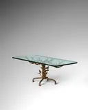 Paula Swinnen, Tree-Form Coffee Table, polished bronze, glass