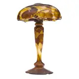 Table Lamp by Cristallerie Daum, cameo glass, wrought iron, base signed 'DN' with Cross of Lorraine, offered Mar 2024