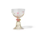 Chrysanthemum Goblet by Émile Gallé, etched and gilt decorated glass with jeweled decoration, signed in relief 'E, sold Mar 2024