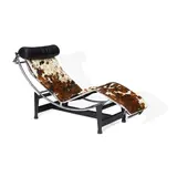 LC4 Chaise Longue by Le Corbusier, Charlotte Perriand & Pierre Jeanneret, for Cassina, chromed metal, enameled metal, cow hide, stamped 'LC4 No, sold Mar 2024