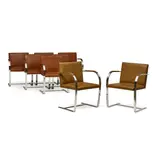 Assembled Group of Eight Brno Chairs by Ludwig Mies van der Rohe, sold Mar 2024