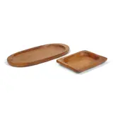 Alexandre Noll, Two Trays, walnut, each incised 'ANoll' on underside
