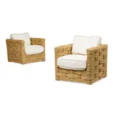 Adrien Audoux & Freda Minet, Pair of Armchairs, braided rope, upholstery