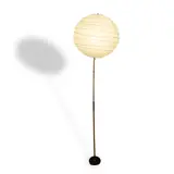 Akari Light Sculpture by Isamu Noguchi, bamboo, patinated iron, rice paper, shade stamped with sun and moon ideogram, 'JAPAN' and 'I, sold Mar 2024