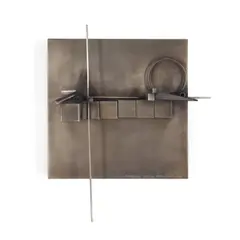 Fletcher Benton, Blocks on Blocks 5, lacquered steel, signed 'FLETCHER BENTON', inscribed illegibly, and dated along lower edge