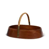 Carl Auböck, Nut Bowl, model A-436, walnut, brass, cane