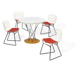 Isamu Noguchi and Harry Bertoia, Cyclone Child's Table with Four Child Chairs, table and chairs for Knoll, Noguchi table: laminate, lacquered wood, birch, painted steel
