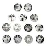 Group of Thirteen Themes and Variations Dinner Plates by Piero Fornasetti, porcelain, each signed with Fornasetti mark and numbered, sold Mar 2024