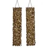 Bijan Studios, Pair of Brutalist Leaf Hanging Screens, brass, glass
