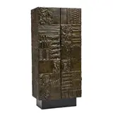 Paul Evans, Sculpted PE 43 Cabinet, bronze, composite, enameled steel