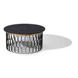 Paul Evans, Loop Occasional Table, slate, patinated iron, gold leaf
