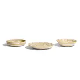 Guido Gambone, Two Bowls and a Plate, glazed stoneware, signed 'GAMBONE ITALY' and with donkey mark on underside of each