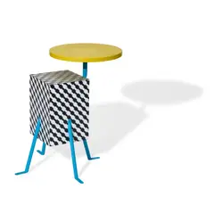 Michele de Lucchi, Kristall Occasional Table, for Memphis, enameled steel, laminate