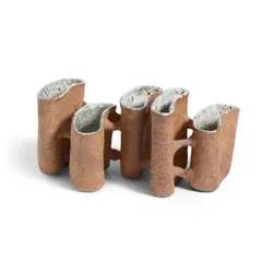 F. Carlton Ball, Untitled (Five Cup Segmented Vase), partially glazed stoneware