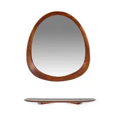Console and Mirror by Victor Dinovi, walnut, mirrored glass, offered Mar 2024