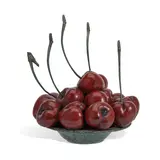 Untitled (Large Cluster of Stemmed Cherries) by Luis Montoya and Leslie Ortiz, patinated bronze, sold Mar 2024