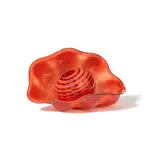 Dale Chihuly, Ruby Seaform Set with Black Lip Wrap, for Portland Press, blown glass, smaller element incised 'Chihuly PP95', with acrylic display case