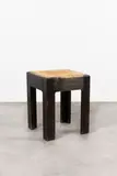 Marcel-Louis Baugniet, Tabouret en bois noirci avec assise en rotin, Stool, ebonised wood with cane wickered seat