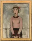 Paul Delvaux, Jeune fille au corsage rose